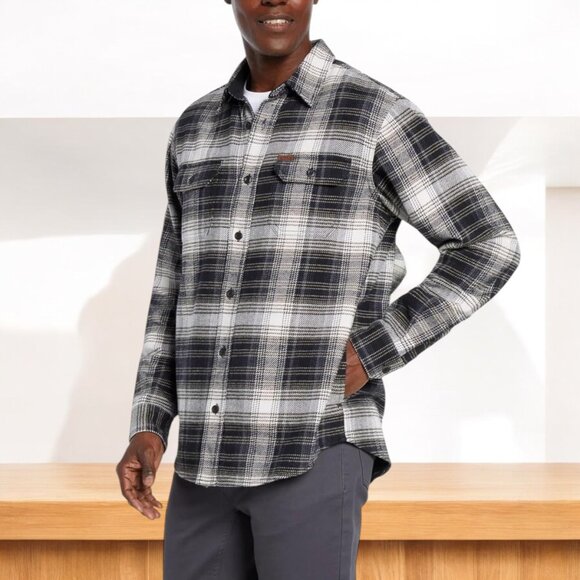 Orvis Men's Big Bear Heavyweight Flannel Shirt Cotton Black Size M - Picture 2 of 8